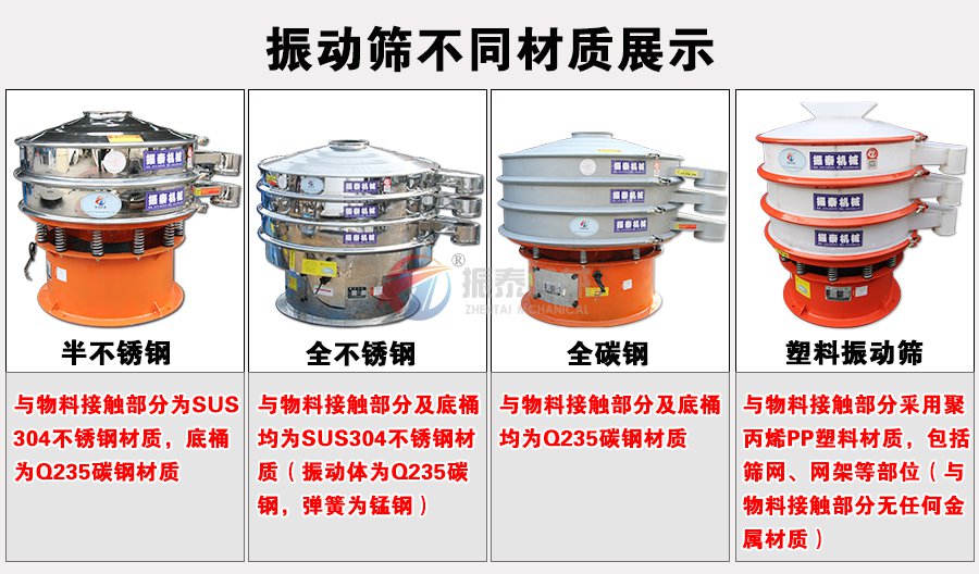 橙汁過濾振動篩不同材質(zhì)